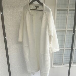 Banana Republic Cream Open-Front Cardigan